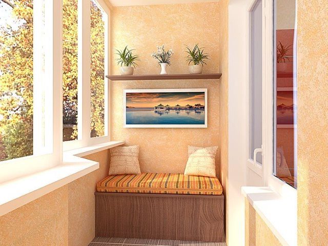 рідкі шпалери на балконі