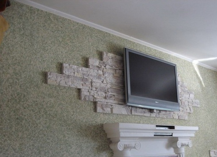 Рідкі шпалери в інтер'єрі вітальні