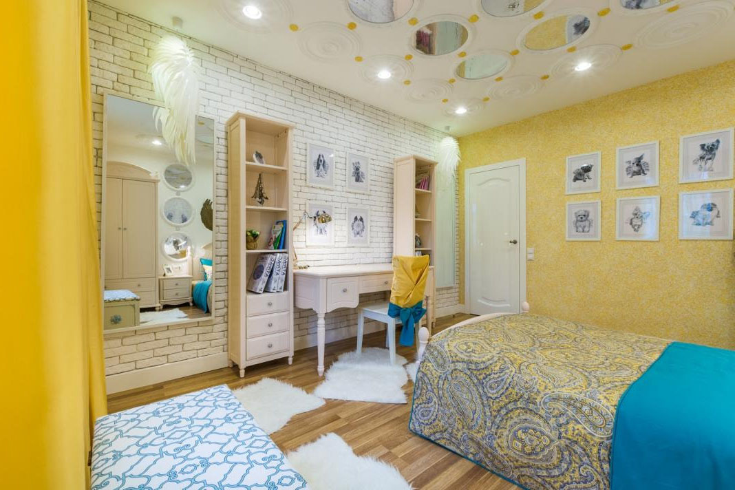 жидкие обои в спальне