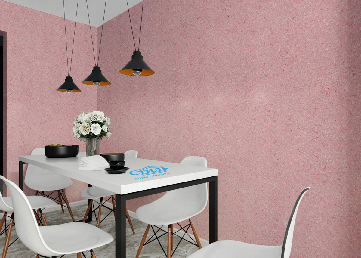 розовые жидкие обои